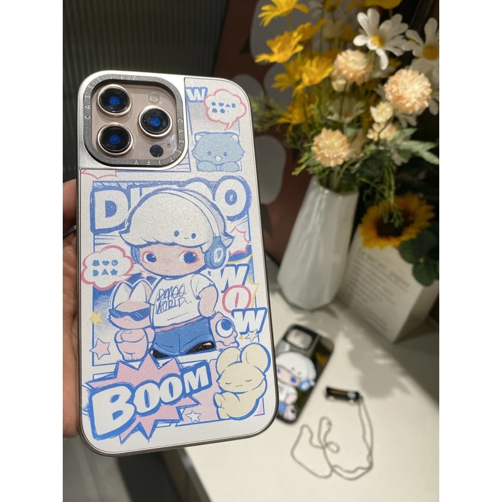 Casetify X DIMOO Manga Hút từ tính Vỏ IPhone Gương đen & bạc IPhone 16 15 14 13 12 Pro Max Plus Ốp điện thoại cứng có hộp khắc logo