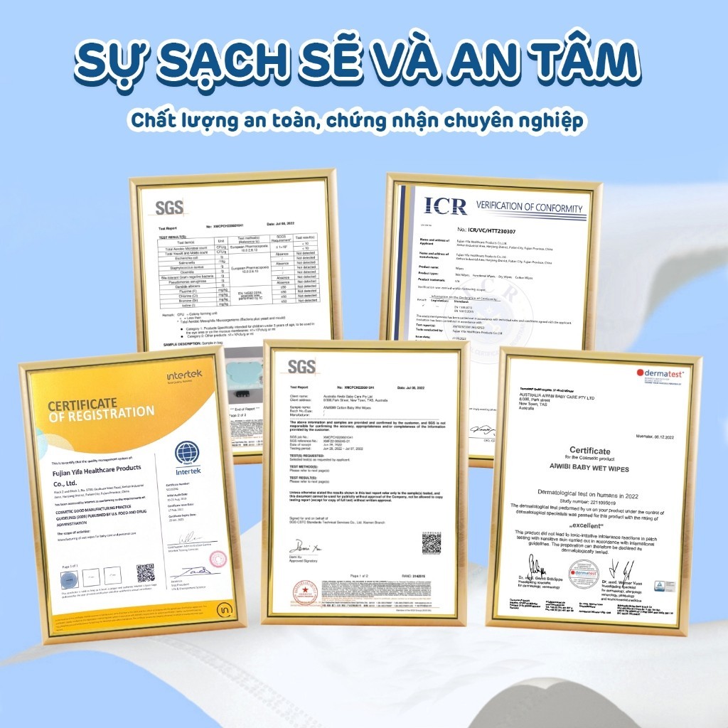 Khăn Ướt Không Cồn Aiwibi Thấm Hút Tốt, An Toàn Cho Da Nhạy Cảm (1 Gói 20 Miếng)
