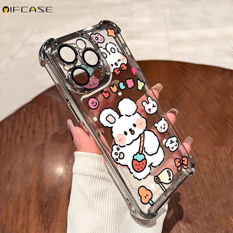 Dành Cho Xiaomi 15 14 14T 13 13T 12 12S 12T Pro 12X Ốp Điện Thoại Gấu Dễ Thương Thỏ Dâu Anh Đào Hoạt Hình Sang Trọng Chống Sốc Trong Suốt Vỏ Mềm Ốp Lưng