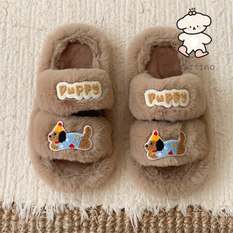Xixitiao Dép Cotton Dễ Thương Giáng Sinh Nhà Ấm Áp Thời Trang Nữ Thu Đông