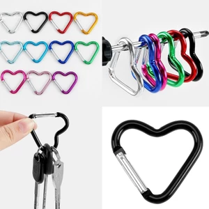 BTF 10 Chiếc Aliminum Kim Loại Hình Trái Tim Carabiner Chìa Khóa Để Sử Dụng Hàng Ngày