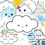 Hộp 50 Sticker Hình ĐÁM MÂY CUTE Decal Phản Quang 7 Màu Halogram Chống Nước NSX Gì Cũng In | MS: 000166