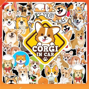Hộp 50 Sticker Hình CHÓ CORGI Decal Phản Quang 7 Màu Halogram Chống Nước - Gì Cũng IN | MS: 00052