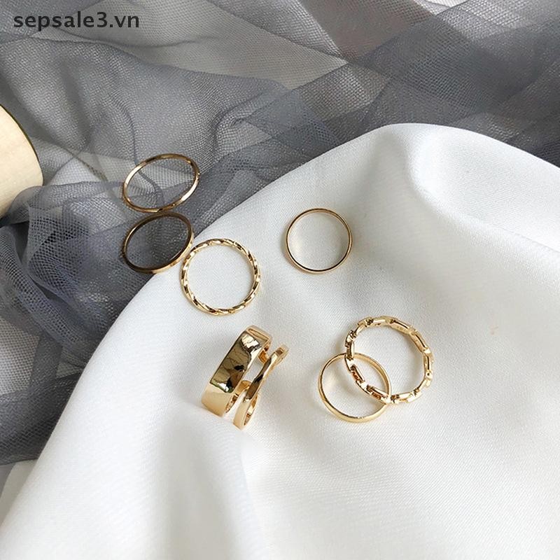 # Sepsale # 7 Chiếc Nhẫn Trang Sức Thời Trang Bộ Bán Chạy Kim Loại Rỗng Tròn Mở Nhẫn Nữ Cho Bé Gái Tiệc Nữ Quà Tặng Đám Cưới.