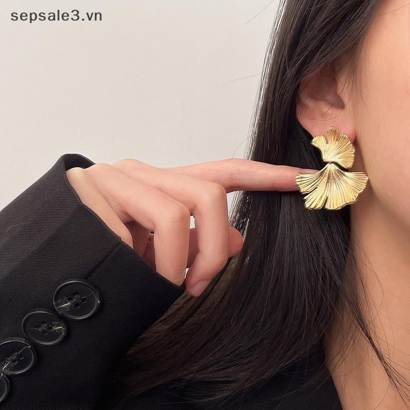 # Sepsale # Bohemian Hình Học Ginkgo Biloba Hình Lá Thả Bông Tai Dành Cho Nữ Tuyên Bố Tai Phụ Kiện Trang Sức.