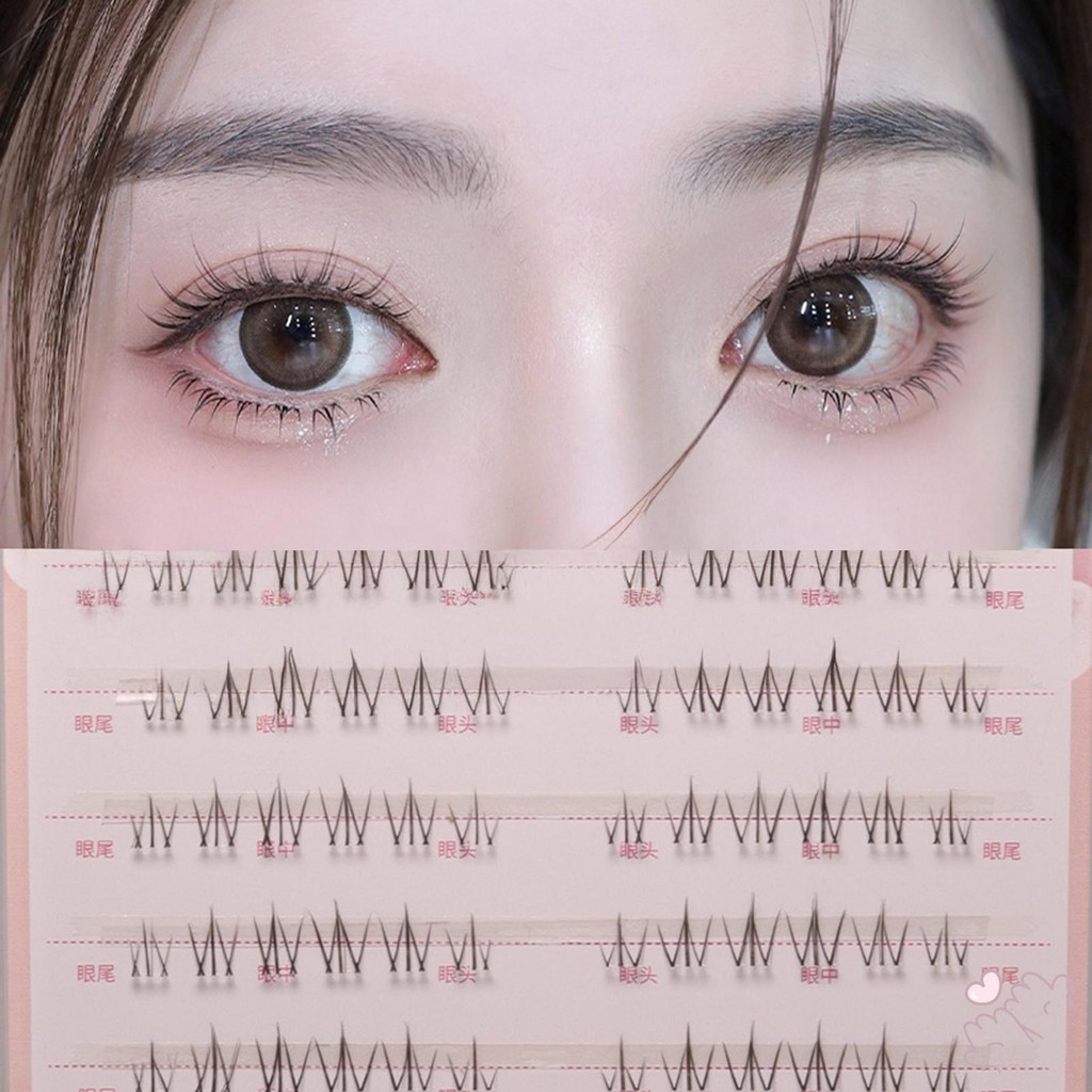 IOIIK 10 hàng-- Hoa mặt trời ánh sáng mi thấp hơn - Natural Magnifying Eye Goddess phân khúc mi giả
