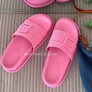 XIXITIAODép nữ mùa hè, phong cách nghỉ dưỡng, đế dày tăng chiều cao, khóa vuông, ngoài trời và bãi biển