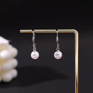 Bông tai ngọc trai cao cấp bạc kim 925 phong cách Retro, đơn giản thanh lịch với ánh sáng sang trọng.