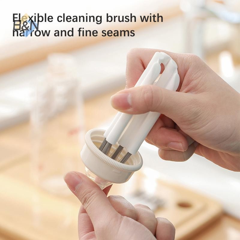 Bàn chải nắp cốc đa chức năng B & N Tiện ích làm sạch cho bàn chải làm sạch tay cầm cong Brush.
