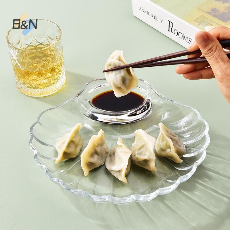 B & N 1 Đĩa Bánh Bao Trong Suốt Có Đĩa Giấm Đĩa Giấm Món Ăn Sushi Bữa Sáng Trái Cây Khô Ăn Nhẹ Đĩa khạc nhổ.