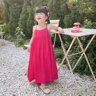 Váy 2 Dây Maxi Dáng Dài Đi Biển Cho Bé Gái (Đến Mắt Cá Chân)- Chất Jean lụa siêu mát