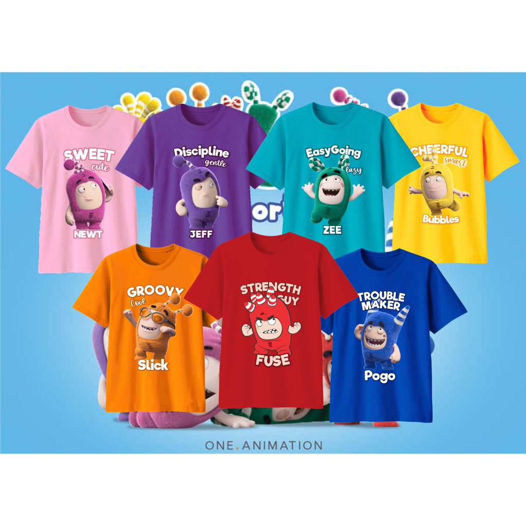 Áo thun trẻ em Oddbods in hình nhân vật hoạt hình dễ thương, thời trang & thoải mái cho trẻ em mặc thường ngày