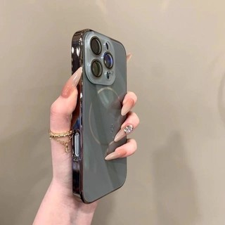 Ốp điện thoại hút từ tính pha lê mạ điện mới cho iPhone16 15 14 13 12 11 Pro Max bảo vệ camera chống sốc Vỏ lưng mềm chống rơi
