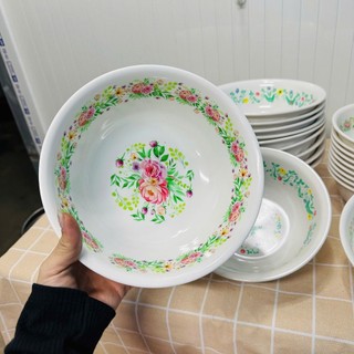 Tô nhựa melamine bông xanh loại tô sâu bát nhựa phíp dùng làm tô hủ tiếu, tô bán bún, tô ăn mì - Trường An VN