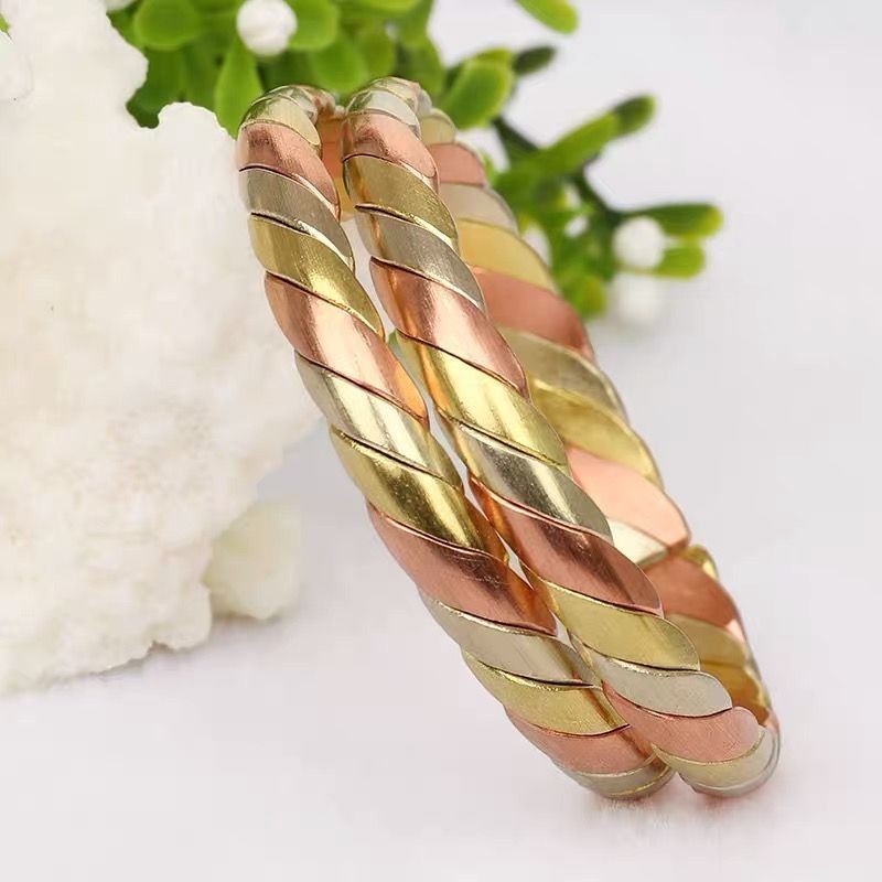 1709 Người Bộ Sưu Tập Đồng Nguyên Chất Vòng Tay Đồng Đỏ Đồng Đỏ Đồng Thau Handmade Đồng Vòng Tay Đồng Ba Màu Xoắn Vòng Tay Hoa Phong Cách Dân Tộc Trang Sức Độc Đáo Phổ Biến