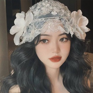 Mũ Nữ Hoa Trắng Chống Trơn Trượt Đa Năng Làm Đẹp Cô Dâu Mũ Cho Phù Dâu Tiệc Cưới Phù Dâu
