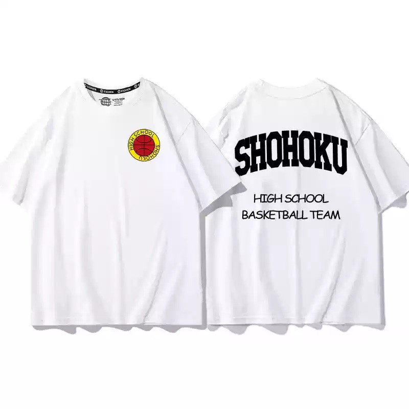 Gn SLAM DUNK SHOWOKU Đội bóng rổ trường trung học anime Áo thun ngắn tay NG