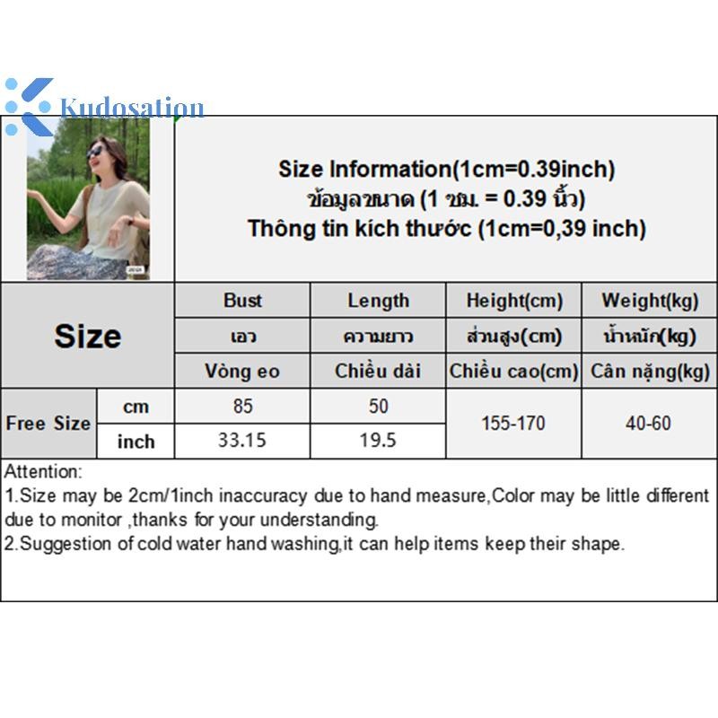 Kudosation Thời Trang Cổ Tròn Nút Dệt Kim Tay Ngắn Cardigan Áo Thun Nữ Đẹp