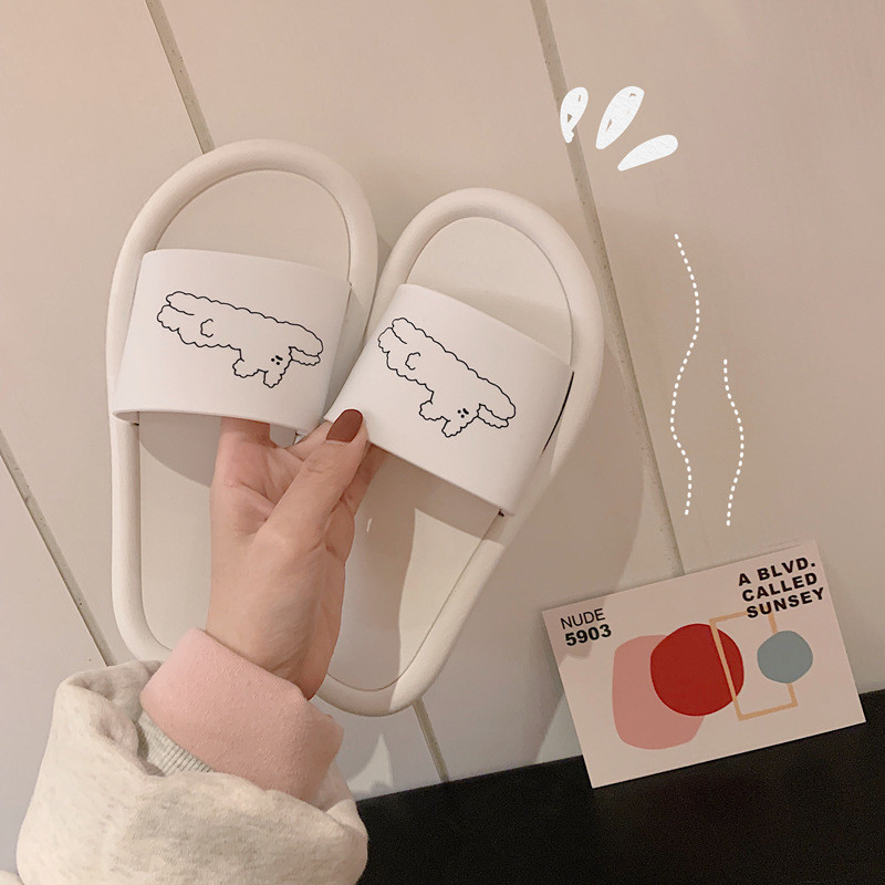 Xixitiao dép nhà tắm đế mềm phong cách hoạt hình dễ thương mùa hè