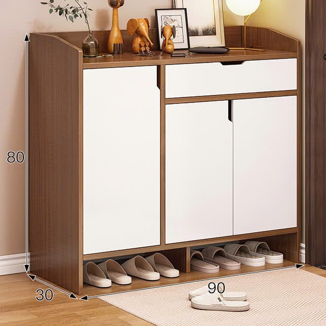 Tủ đựng giày gỗ nhiều ngăn, tủ giầy dép thông minh, tủ đựng đồ tiện dụng chất liệu gỗ MDF chắc chắn
