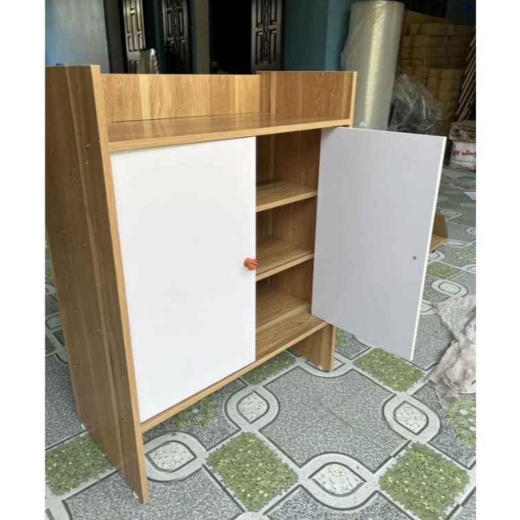 Kệ Giày Gỗ, Tủ Đựng Giày Dép Anhkhoa Chất Liệu MDF Chống Nước hiện đại 80x60x30cm