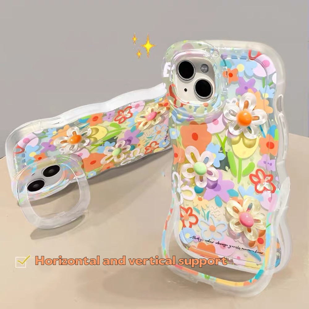 Nhiều Màu Sắc Hoa Hướng Dương Sóng Hai Chiều Stealth Giá Đỡ Ốp Lưng Điện Thoại iPhone 17ProMax 16Plus 15 14 13 12 11 Vỏ Bảo Vệ Chống Sốc