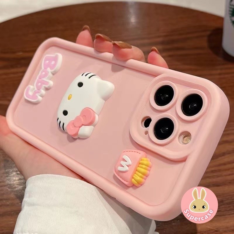Dành Cho Vivo V23 V20 Pro V21 5G V21e 4G V23e V21s V11i V17 Neo V15 V5 Lite V5s 3D Khoai Tây Chiên Mèo Kitty Mềm