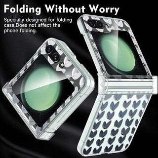 Vỏ Họa Tiết Tình Yêu Cho Samsung Galaxy Z Flip 5 Flip 4 Flip 3 Full Bản Lề Chống Sốc Trong Suốt PC Cứng Gấp Dành Cho Samsung Z Flip5 Flip4 Flip3 Cover