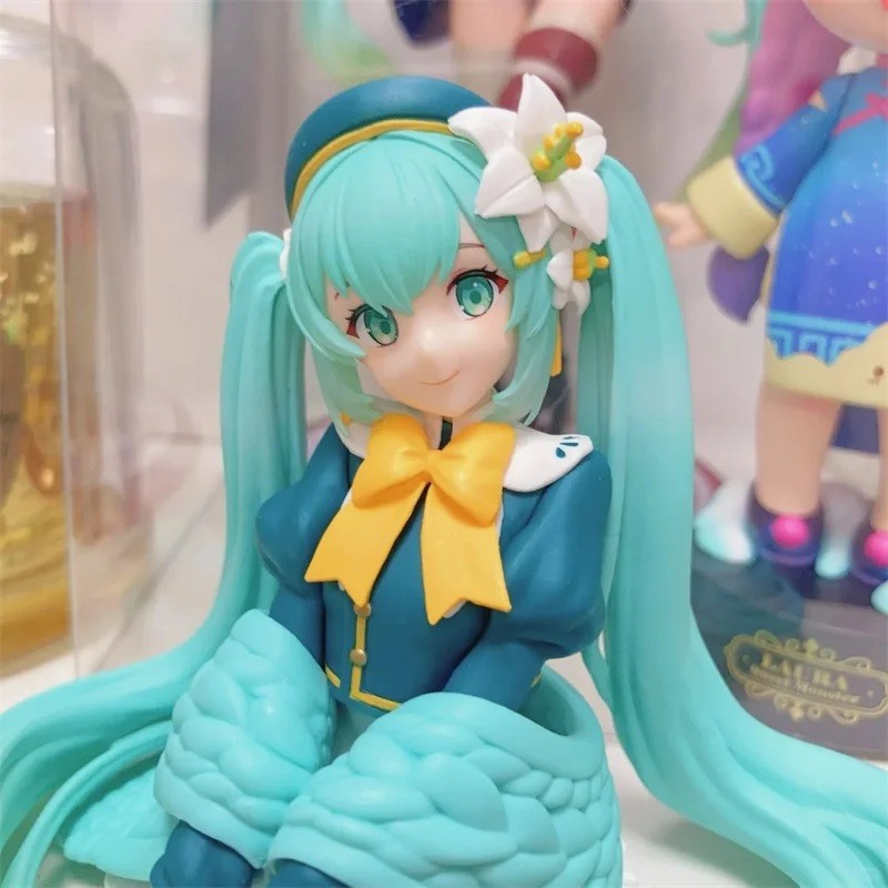 Hatsune Miku Anime Hình Tư Thế Ngồi Hoa Cổ Tích Miku Nhân Vật Hành Động PVC Bộ Sưu Tập Trang Trí Mô Hình