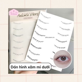 Bộ 8 cặp xăm giả mi dưới lười mascara strips Gecomo kháng nước một lần dùng G2093 G2095