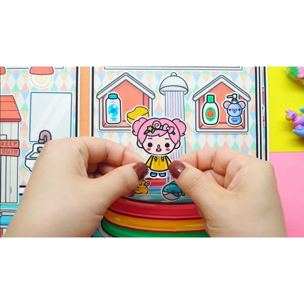 ĐỒ CHƠI NGÔI NHÀ BÚP BÊ GIẤY CẮT THỦ CÔNG DIY - Ngôi nhà của bé Nursery đồ chơi cho bé gái đồ chơi kuromi cô tiên xanh