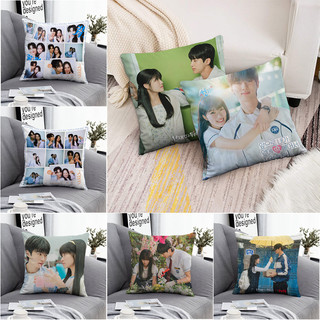 Phim Truyền Hình Hàn Quốc Lovely Runner Vỏ Gối Vuông Byeon Woo-seok & Hye-yoon Kim Một Mặt In Hình Sofa Polyester Gối Phòng Khách Trang Trí Nhà (Không Có Gối)