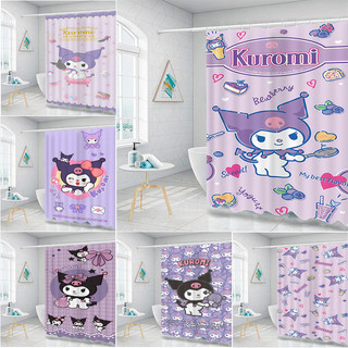 Sanrio Kuromi rèm phòng tắm polyester chống thấm nước kèm móc, trang trí hoạt hình