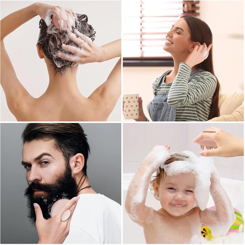 Mềm Silicone Tóc Da Đầu Máy Mát Xa Phục Hồi Tóc Da Đầu Chà Massage Dầu Gội Bàn Chải Lược Mục Tiêu Gàu Ngứa Da Đầu Khô
