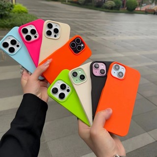 Kẹo Màu Mỏng Vuông Silicon Mềm Nửa Gói Ốp lưng Không Khung Cho iPhone 17 16 15 14 13 12 11 Pro Max Plus Matte Chống Sốc Ốp Lưng