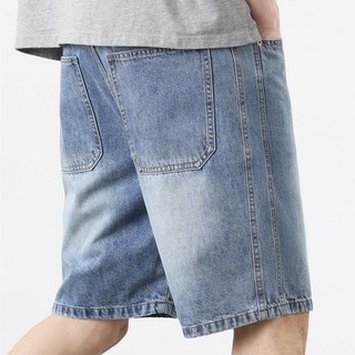 Quần jean nam Gksss mùa hè Mỹ retro bảo hộ lao động chống mài mòn thoải mái quần short dáng rộng thông thường