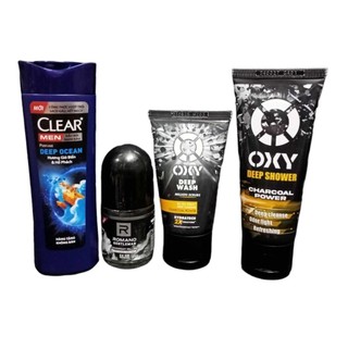 Combo 4 món tiện lợi cho nam : 1 Sữa tắm 50g +1 Sữa rửa mặt 25g + 1 lăn khử mùi 25ml + 1 Dâu gội 70g