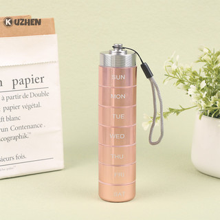 Kuzhen Kín Chống Thấm Nước 7 Ngày Chia Hợp Kim Nhôm Kim Loại Hộp Thuốc Hàng Tuần HOT