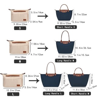 Túi Lót Thích Hợp Cho LE PLIAGE Túi Nylon Cắm Bên Trong Có Dây Kéo Túi Mềm Ánh Sáng Bao Bì Hoàn Hảo Lót Nữ Phù Hợp Với Tote