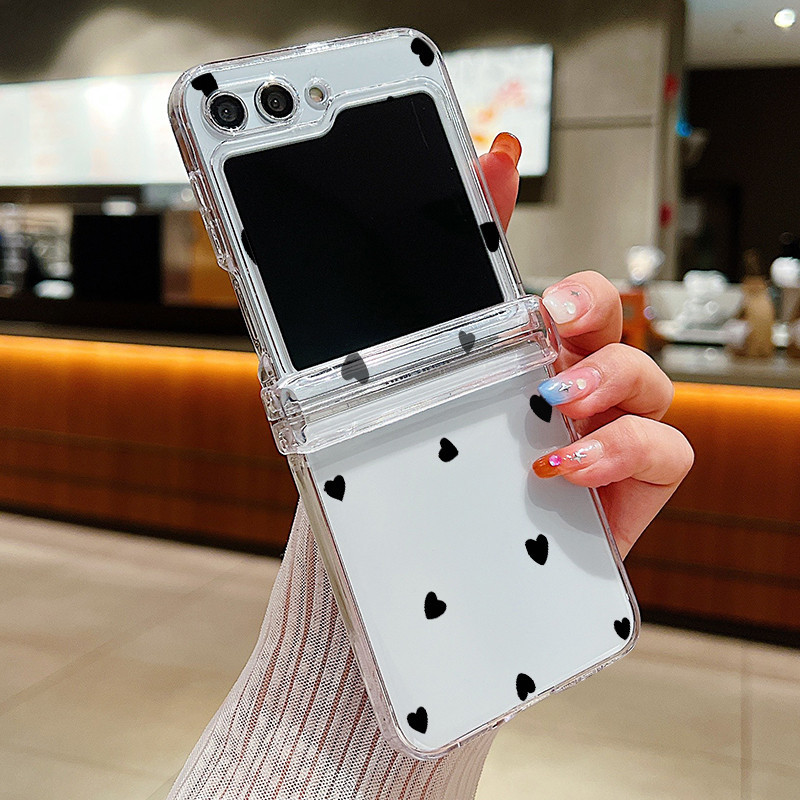 Dành Cho Samsung Galaxy Z Flip 6 Z Flip 5 Vỏ Họa Tiết Tình Yêu Gấp Chống Sốc Trong Suốt Cứng Cho Samsung Galaxy Z Flip 5 4 3