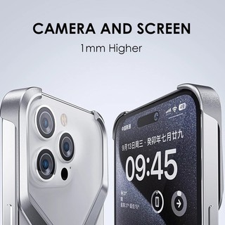 [Jlk] Ốp điện thoại không vành bằng nhôm sang trọng cho iPhone 16 15 13 14 Pro Max Metal X Type Vỏ giáp tản nhiệt có thể tháo rời Vỏ chống sốc