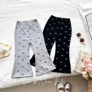 Q05- Quần loe gân hình nơ bé gái siêu cưng Size từ 8-30Kg