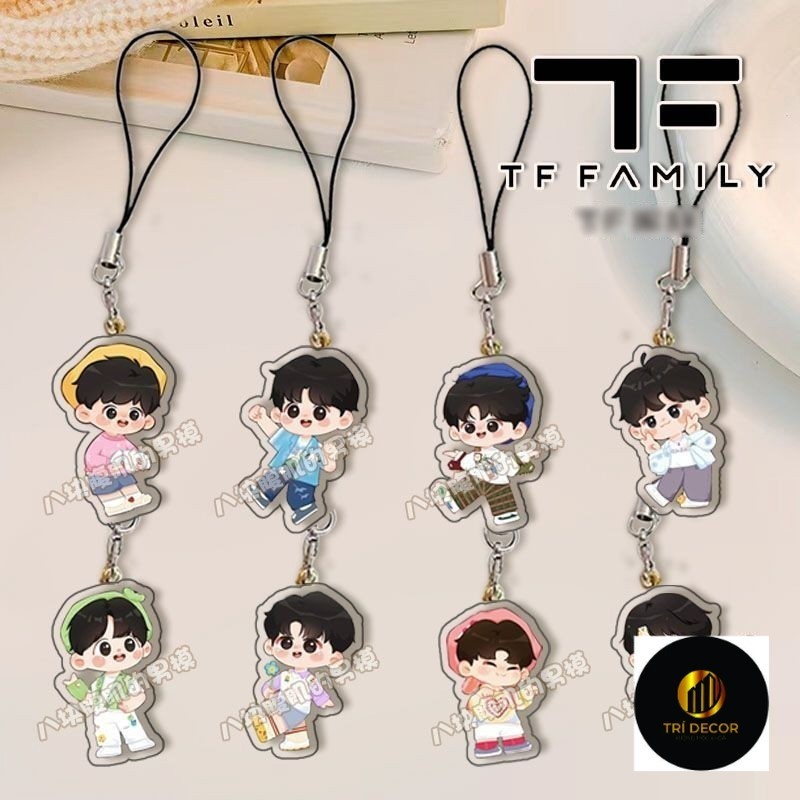 Dây treo điện thoại GIA TỘC TF TF3 in hình mica acrylic dây móc khóa idol thần tượng hoa ngữ cpop tiện lợi xinh xắn
