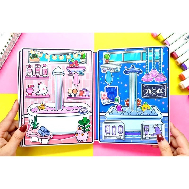 Toca Life World Book Toca Boca Dễ Thương Dành dán sách đồ chơi giấy đồ chơi giấy kuromi Đồ Chơi - Squishy - Kuromi