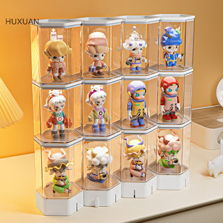 Huxuan Phim Hoạt Hình Hộp Bảo Quản Mô Hình Handmade Hộp Hiển Thị Chống Bụi Trong Suốt Giá Để Đồ RFT Đế Trưng Bày