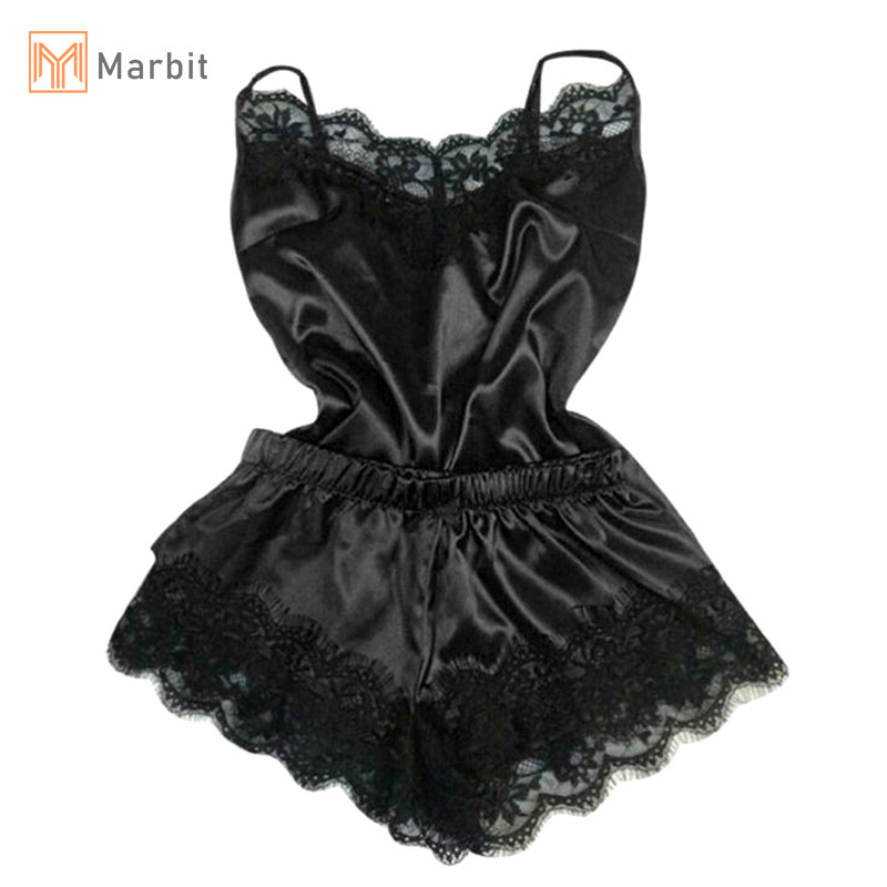 Marbit Nữ Đồ Ngủ Không Tay Dây Đeo Váy Ngủ Ren Viền Sa Cami Top Pyjama Bộ Mới