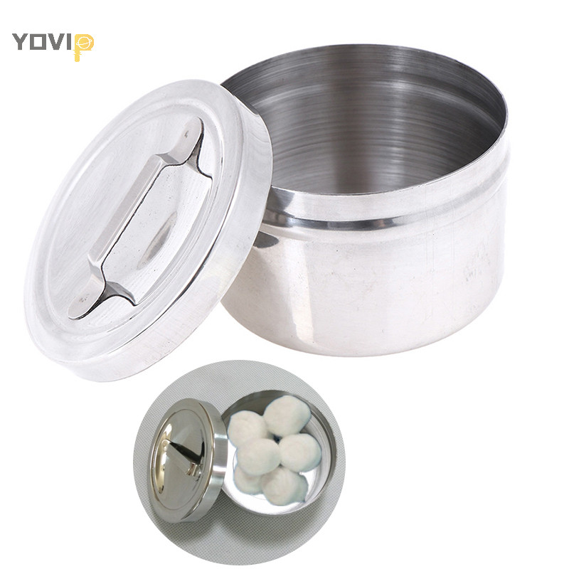 Yovip 1 Hộp Tròn 304 Thép Không Gỉ Cotton Thùng Thùng Phòng Thí Nghiệm Dụng Cụ Và Dụng Cụ Bảo Quản Có Nắp VN