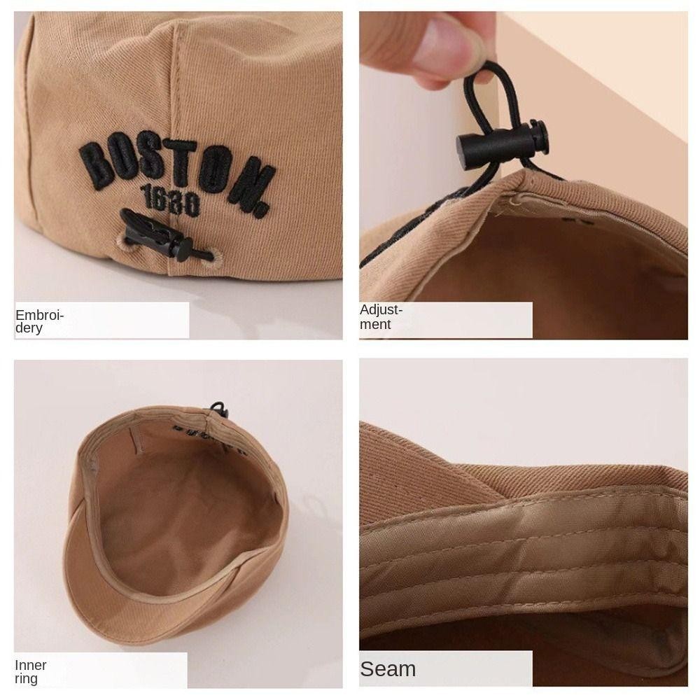 Mũ nồi DUSKGLOW, Mũ lưỡi vịt Denim cổ điển thoáng khí, Mũ lưỡi Cotton có dây rút có thể điều chỉnh màu trơn cho trẻ em