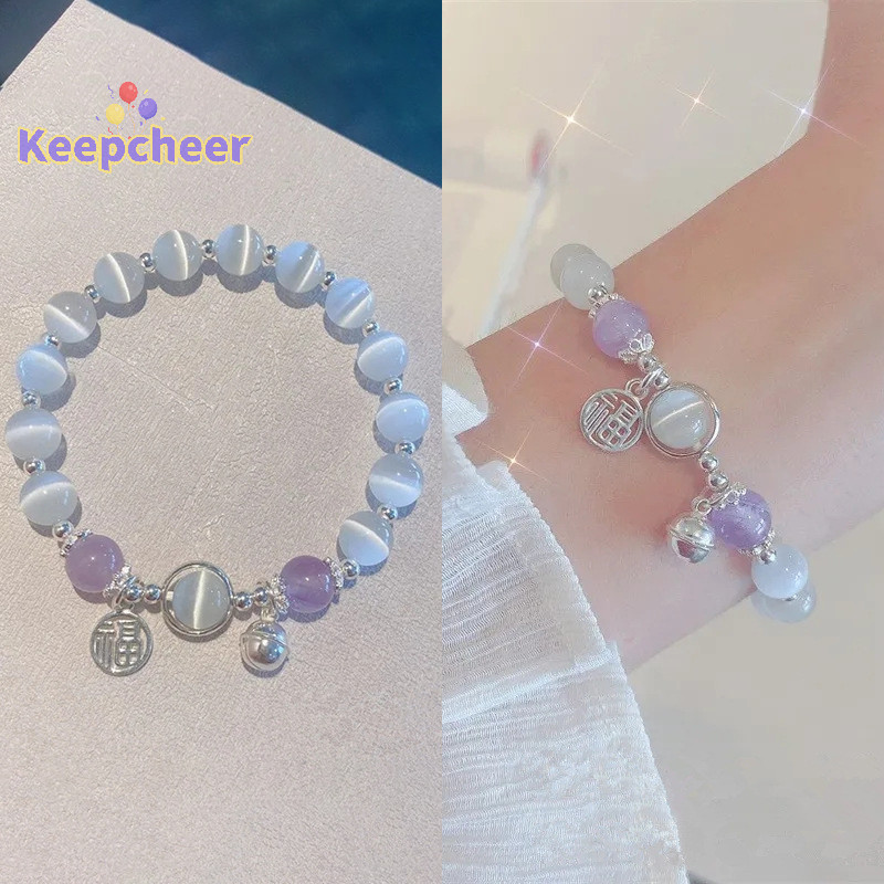 [Keepcheer] Vòng Tay Đính Hạt Thời Trang Nữ Lãng Mạn Đá Mắt Quyến Rũ Lắc Tay Giả Đá Mặt Trăng Dây Xích Cổ Tay Trang Sức Cho Bạn Gái Quà Tặng [Mới]