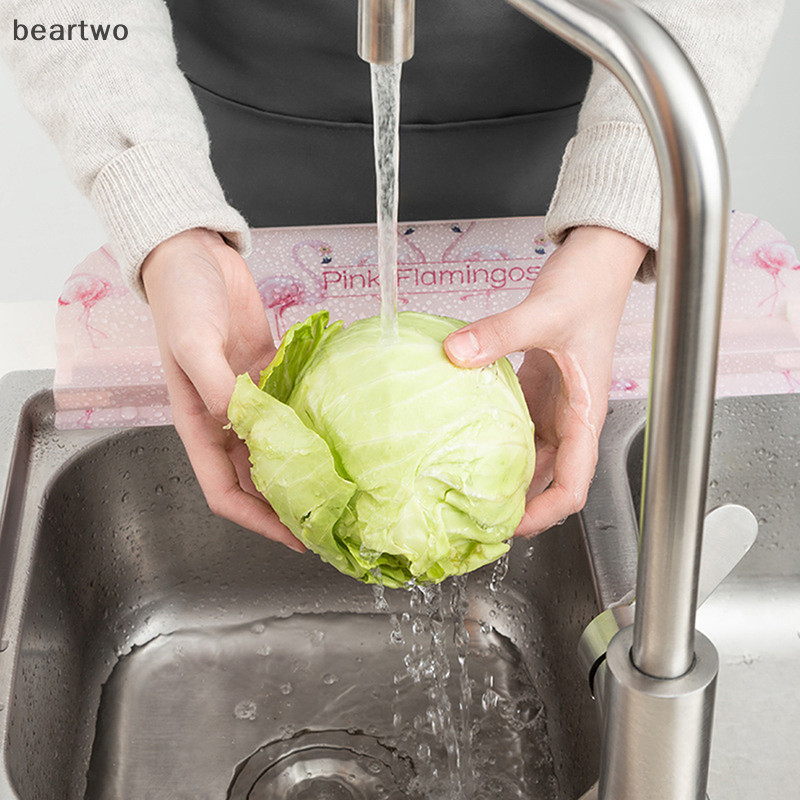 < Beartwo > 1 Chậu Rửa Splash Guard PET Water Splash Guard Món Ăn Rửa vách ngăn Tiện Ích Đẹp